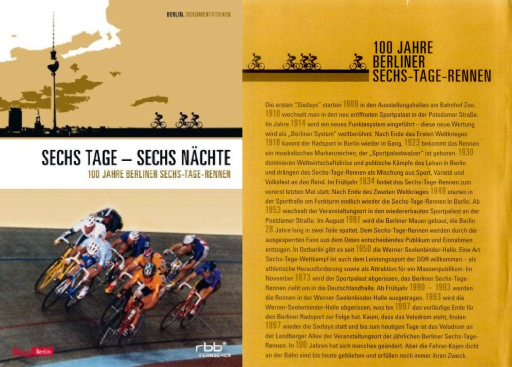 DVD-Cover zum Film: Sechs Tage - Sechs Nächte - 100 Jahr Berliner Sechstagerennen