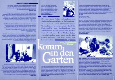 Filmflyer: Komm in den Garten (Rückseite)